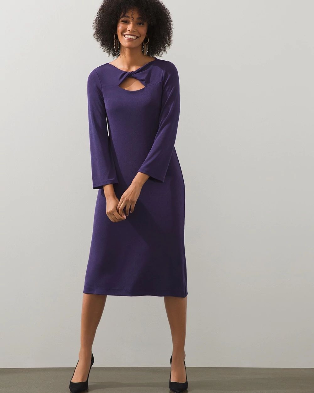 Travelers Twist-Front Midi Dress