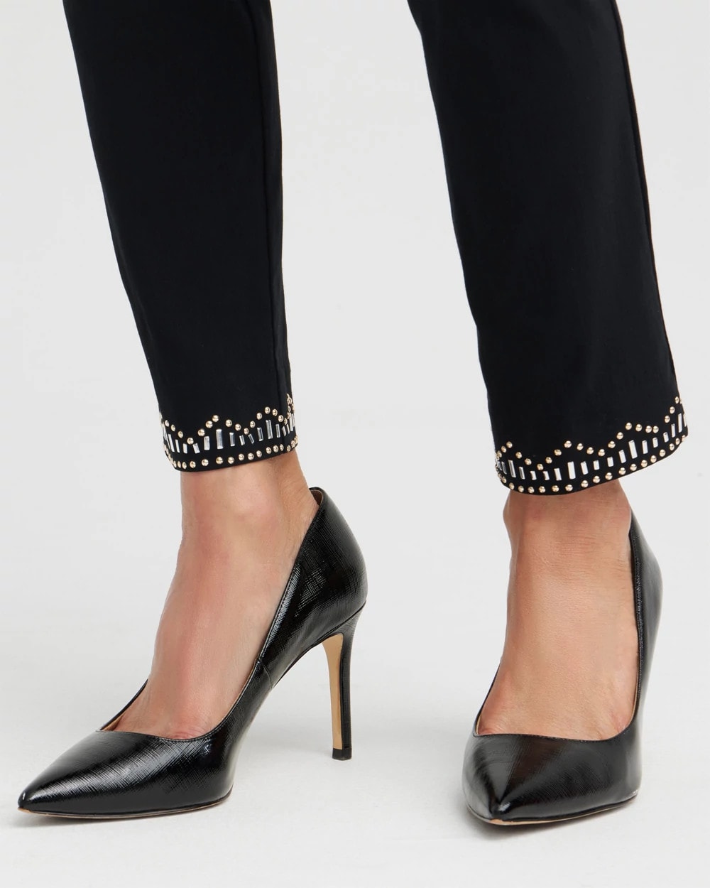 Brigitte Embellished Hem Ankle Pants