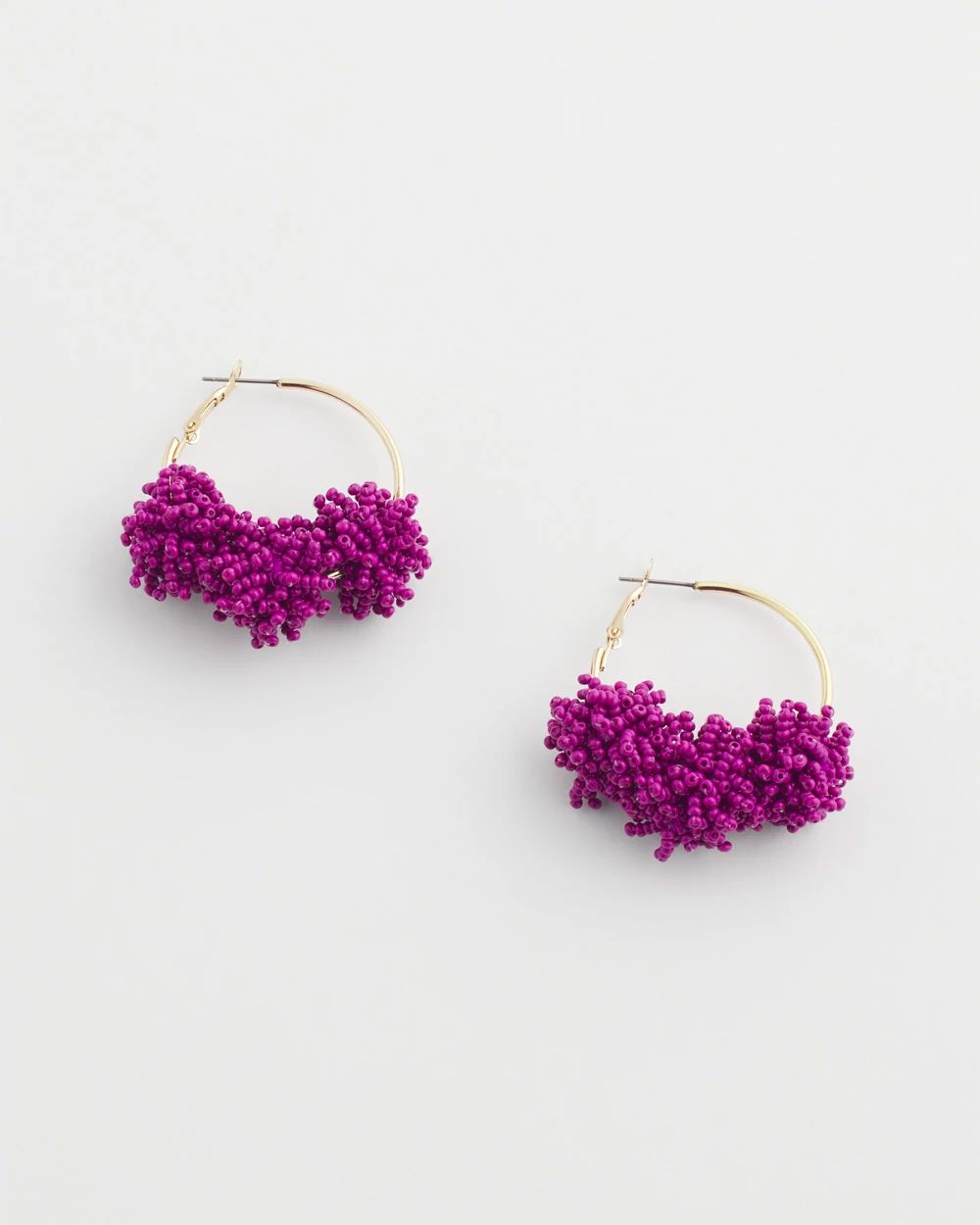 No Droop™ Violet Seed Bead Cluster Earrings