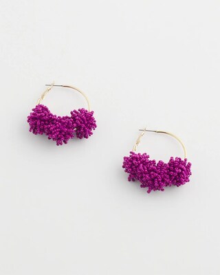 No Droop™ Violet Seed Bead Cluster Earrings