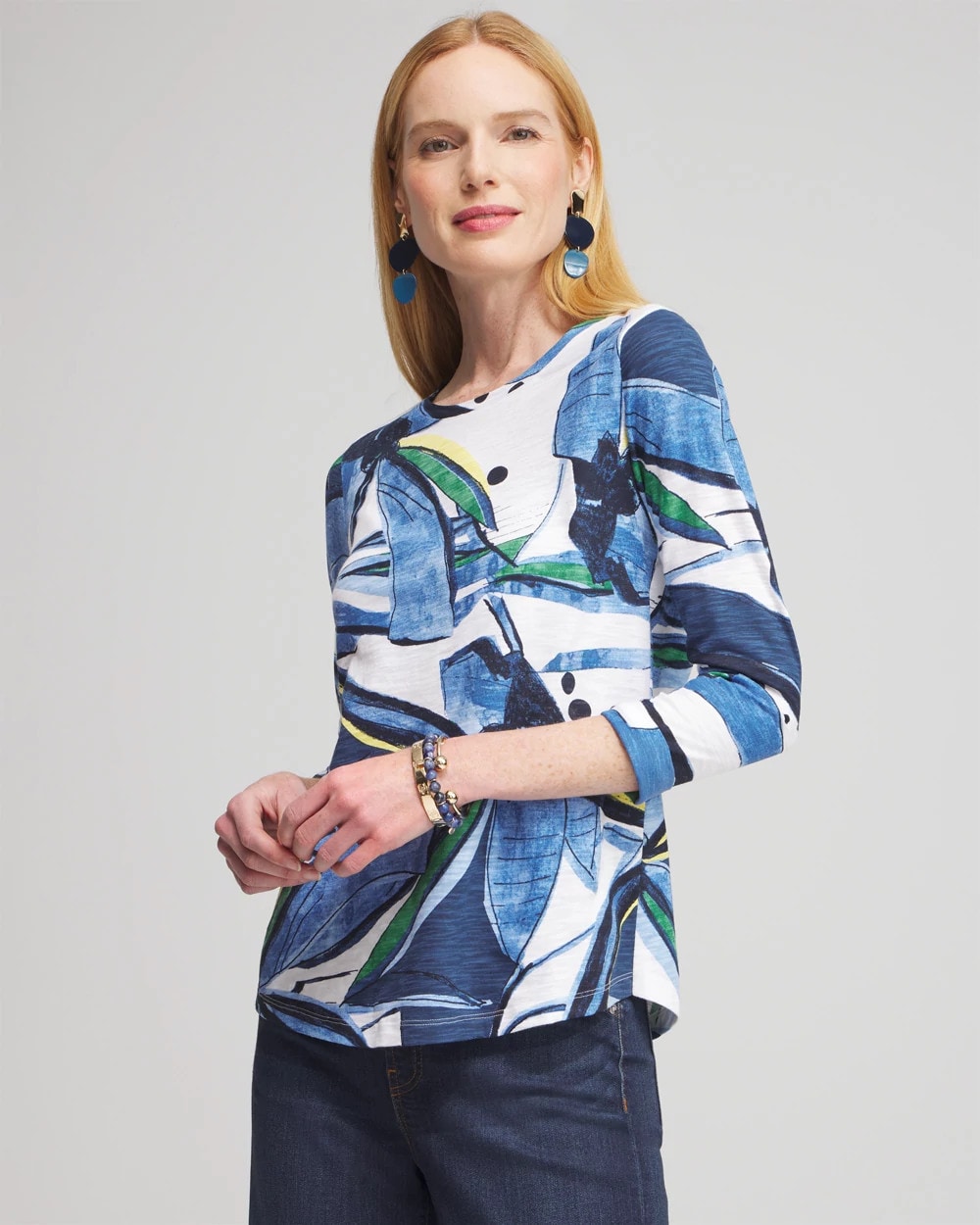 Floral 3/4 Sleeve Tee