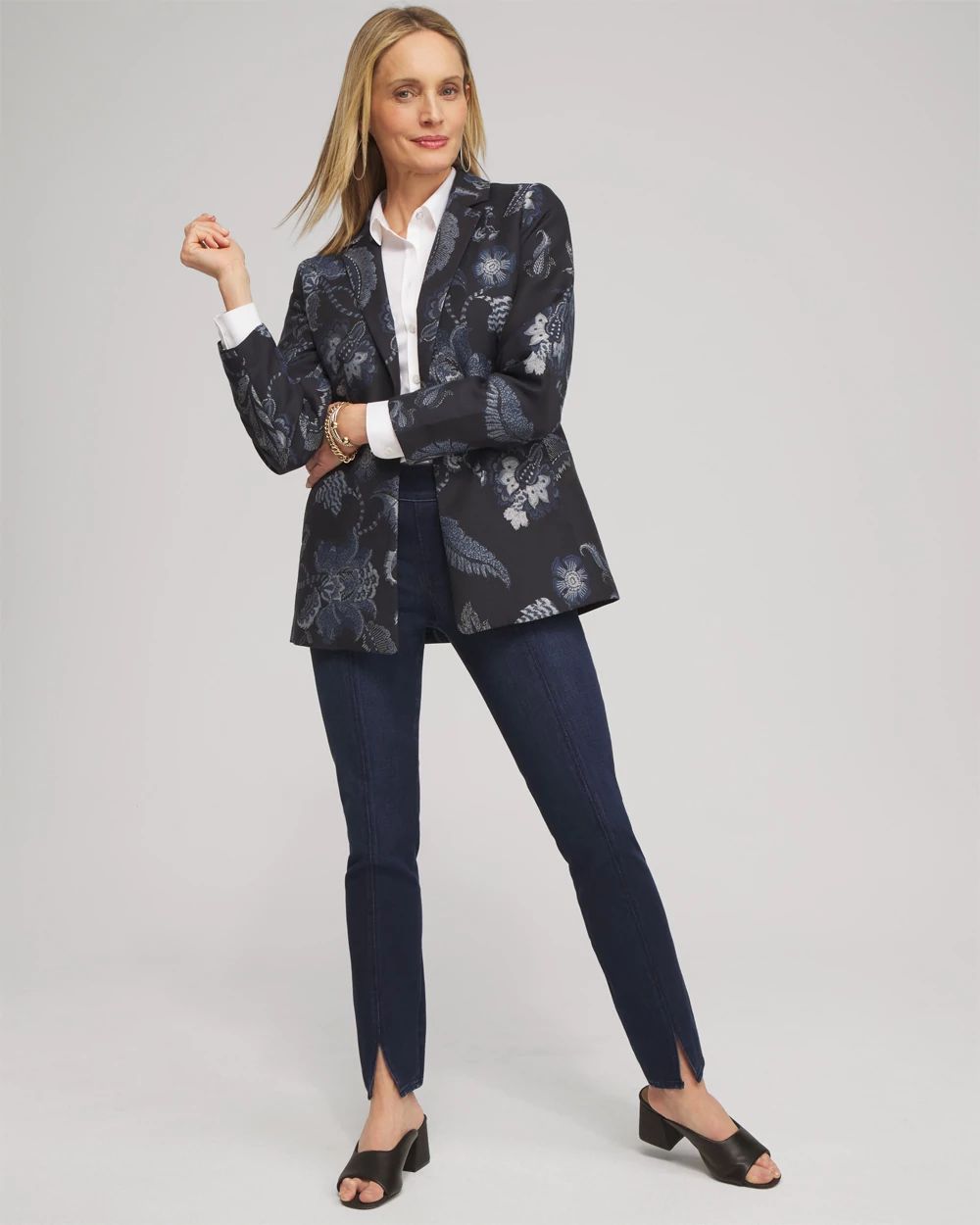 Floral Jacquard Blazer click to view larger image.
