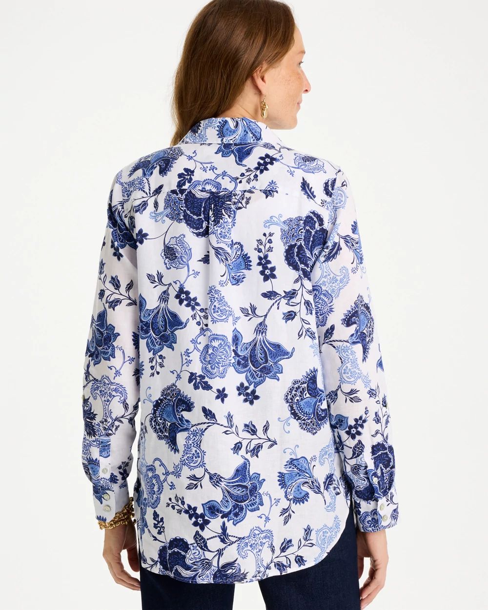 No Iron™ Linen Bloom Shirt click to view larger image.