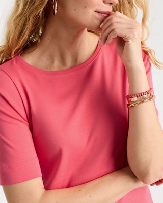 Pima Elbow Sleeve Tee click to view larger image.