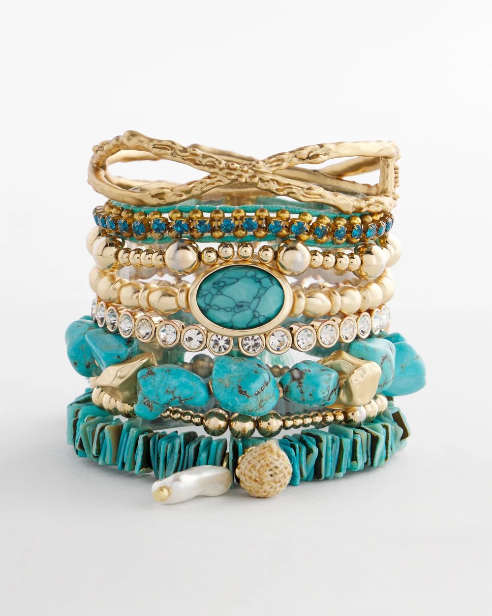 Turquoise Blue Agate Stretch Bracelet