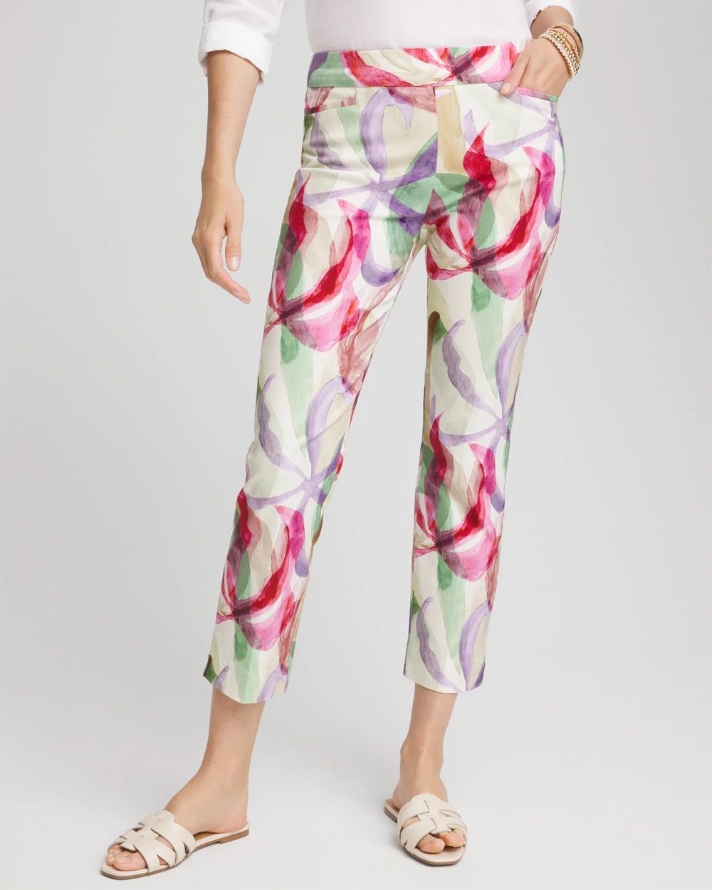 Petite Brigitte™ Slub Slim Cropped Pants