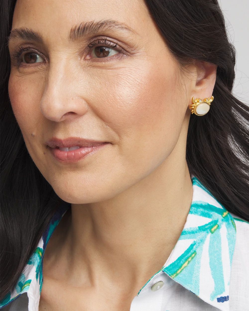 No Droop® Agate Stone Crab Stud Earrings