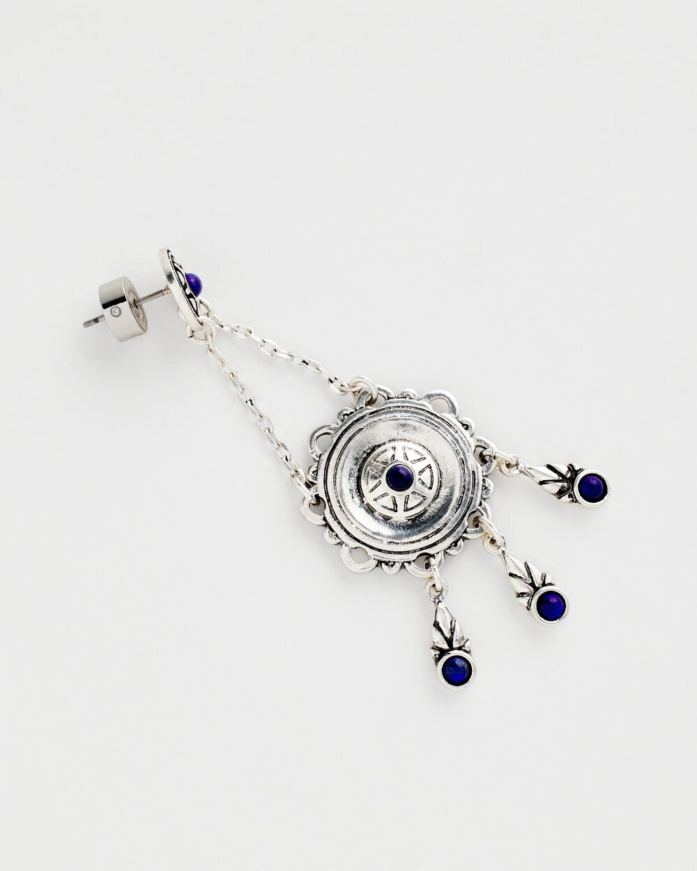 No Droop® Lapis Lazuli Medallion Earrings