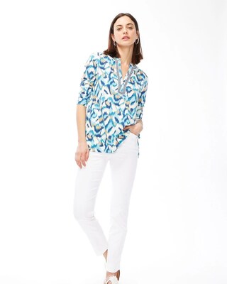 Linen-Blend Ikat Tunic