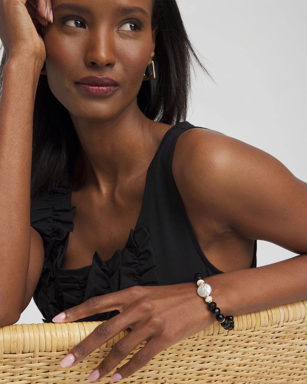Agate & Mother of Pearl Hero Stretch Bracelet