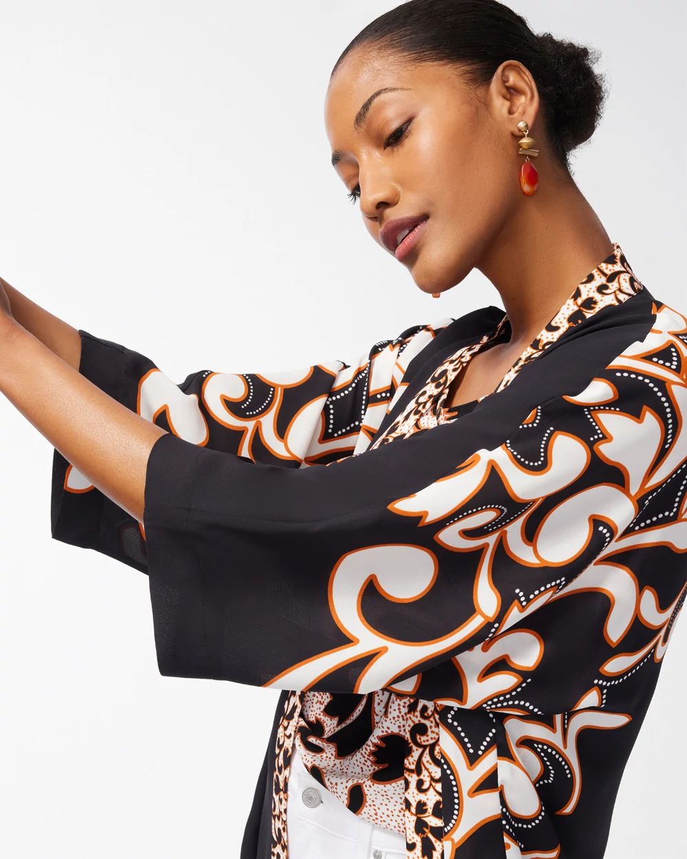 Mixed Print Ruana