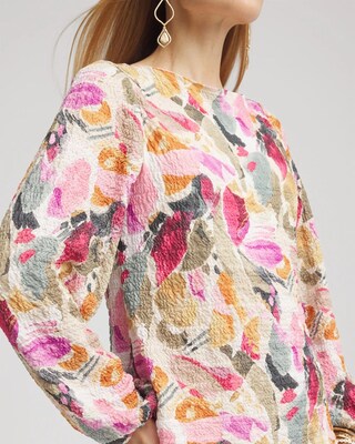 Jacquard Smocked Boatneck Top click to view larger image.