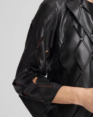 Travelers™ Collection Faux Leather Cutwork Blazer