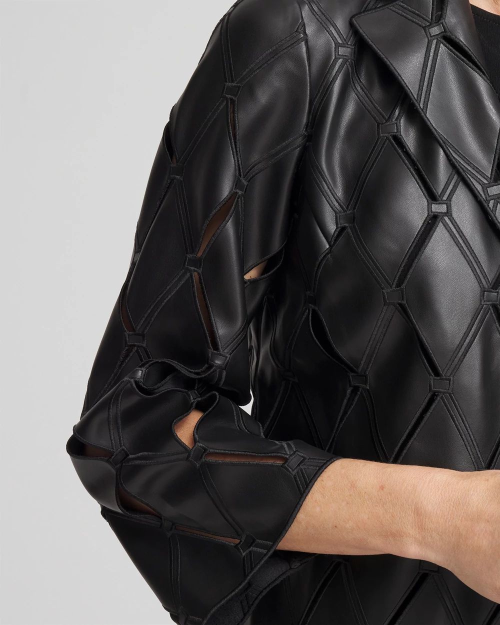 Travelers™ Collection Faux Leather Cutwork Blazer
