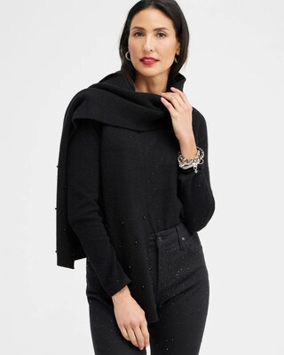 Cashmere Blend Embellished Scarf