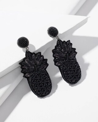 Black Pineapple Drop Earrings