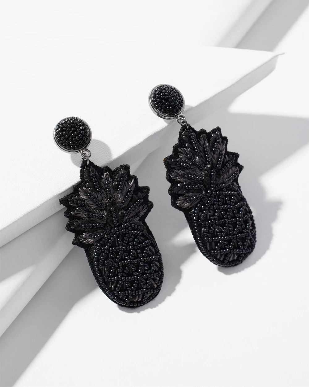 Black Pineapple Drop Earrings