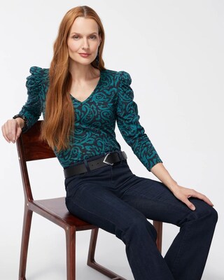 Paisley 3/4 Sleeve Romantic Tee