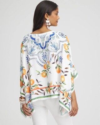 Tropical Print Poncho