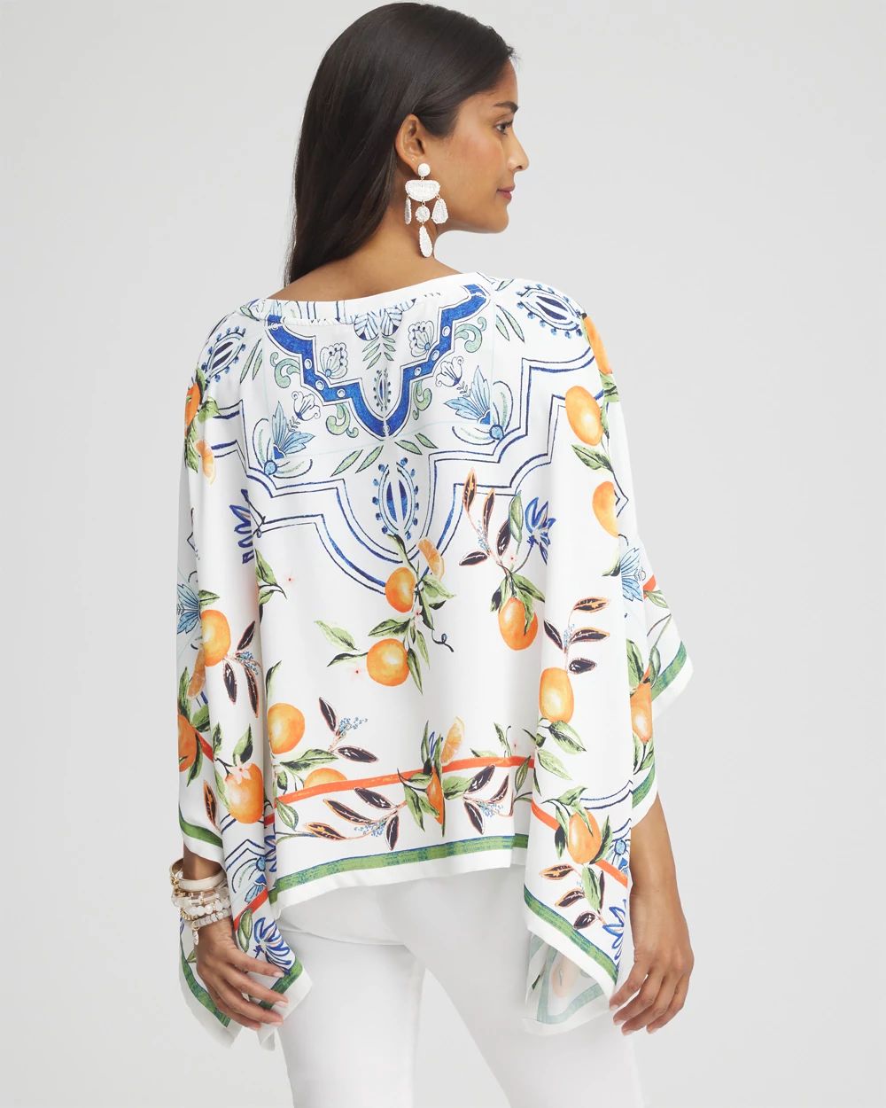Tropical Print Poncho