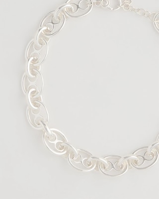 Mariner Silvertone Link Necklace click to view larger image.