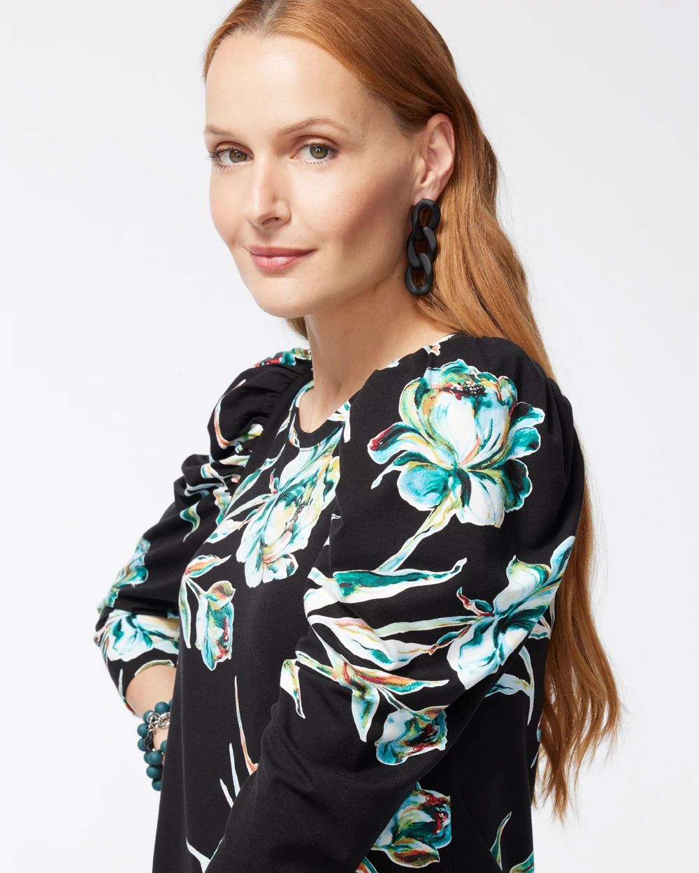 Touch of Cool Floral Romance Sleeve Top