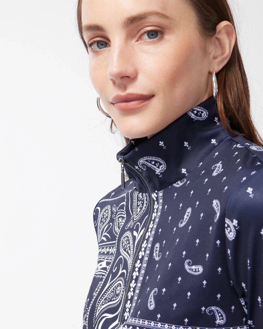 Zenergy UPF Bandana Print Long Sleeve Top