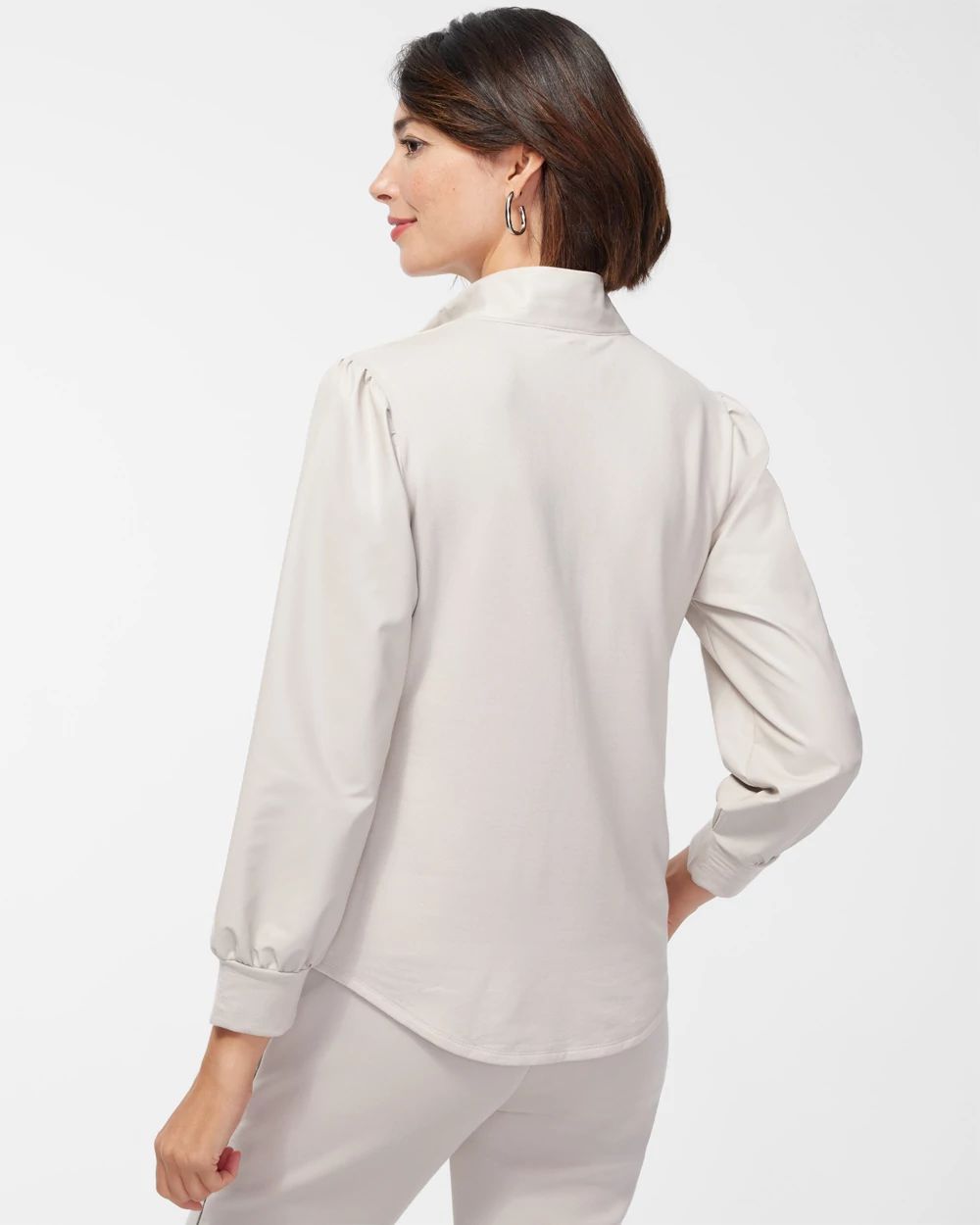 Zenergy Faux Leather Mix Pullover