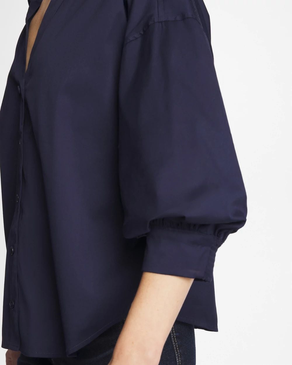 Poplin Billow Sleeve Blouse click to view larger image.