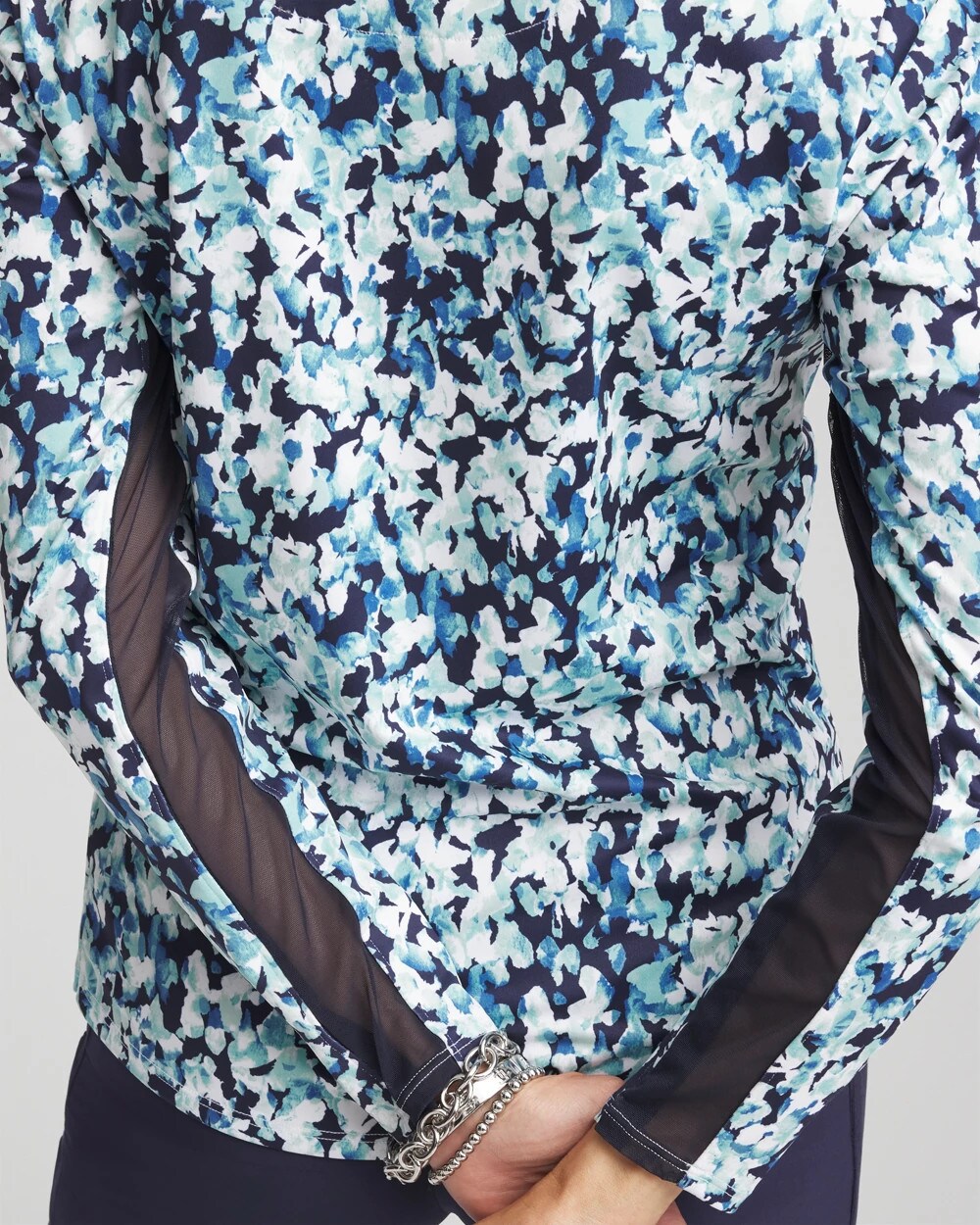 Zenergy® UPF Crew Neck Mesh-Inset Pullover