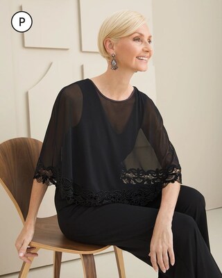 Petite Jumpsuit with Attached Capelet