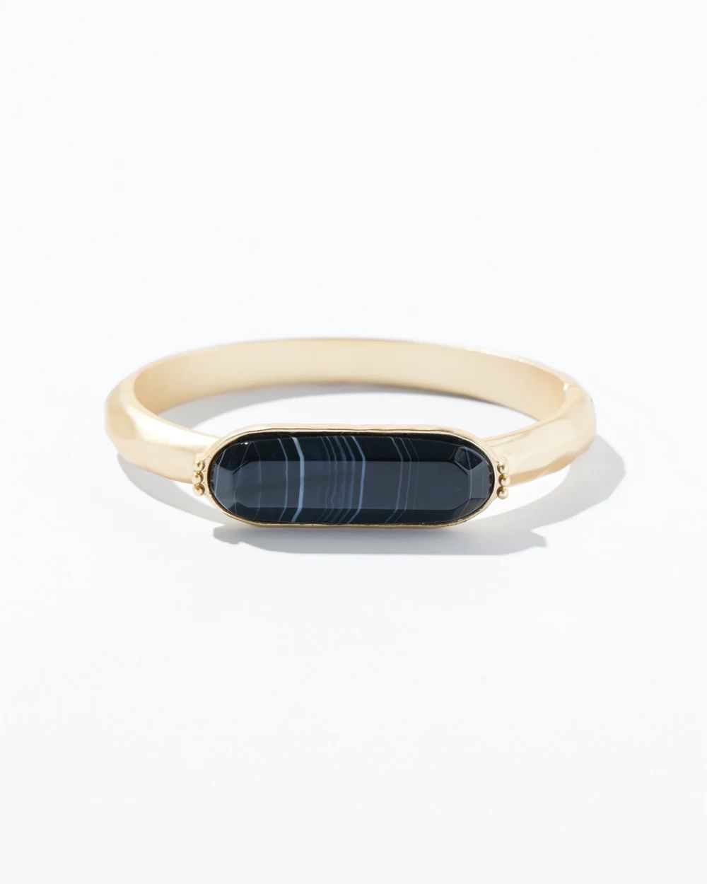 Black Agate Hinge Bracelet