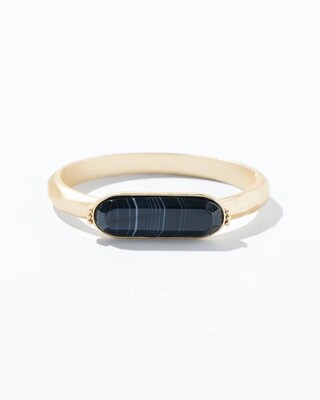 Black Agate Hinge Bracelet
