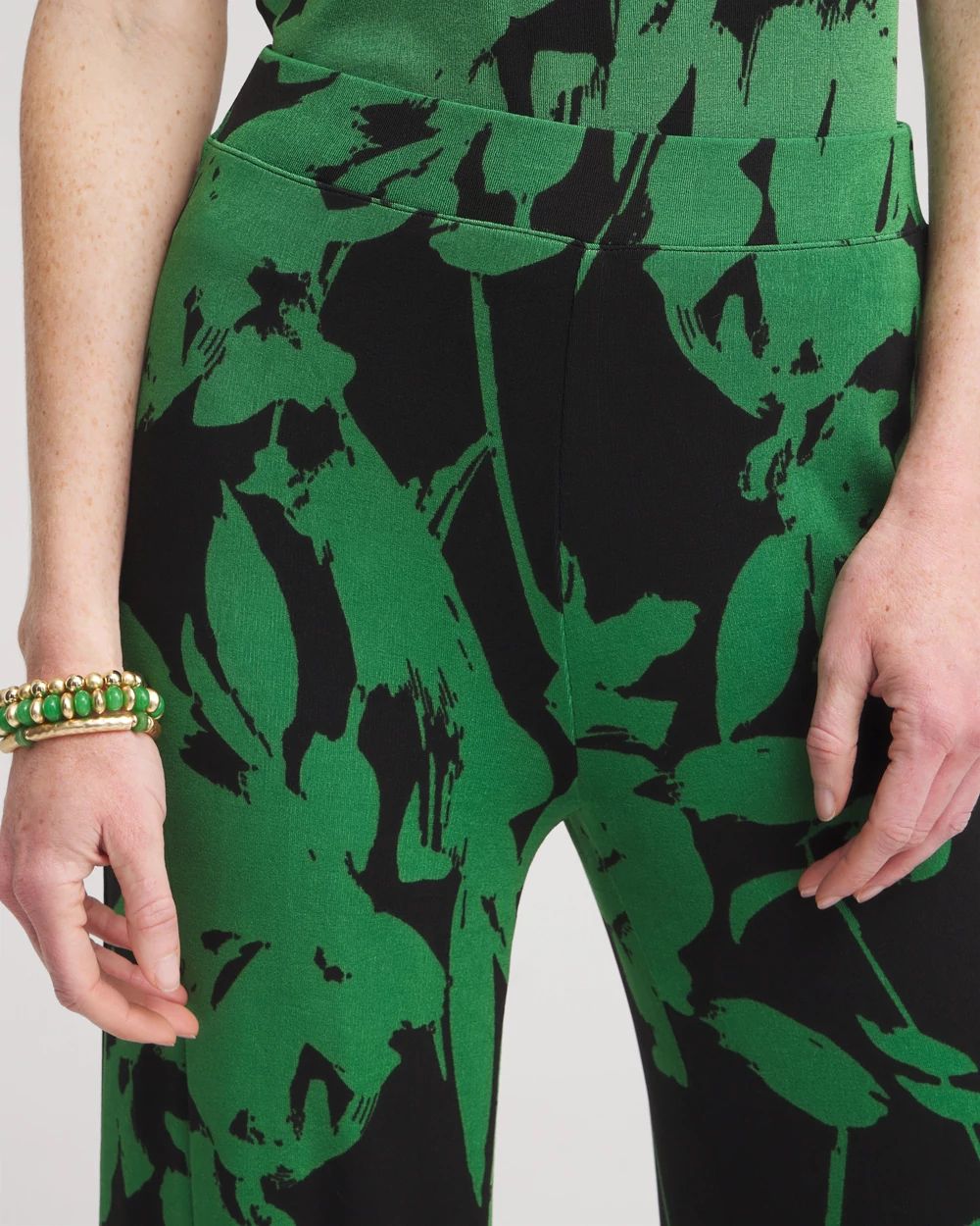 Petite Travelers™ Floral Wide Leg Pants click to view larger image.