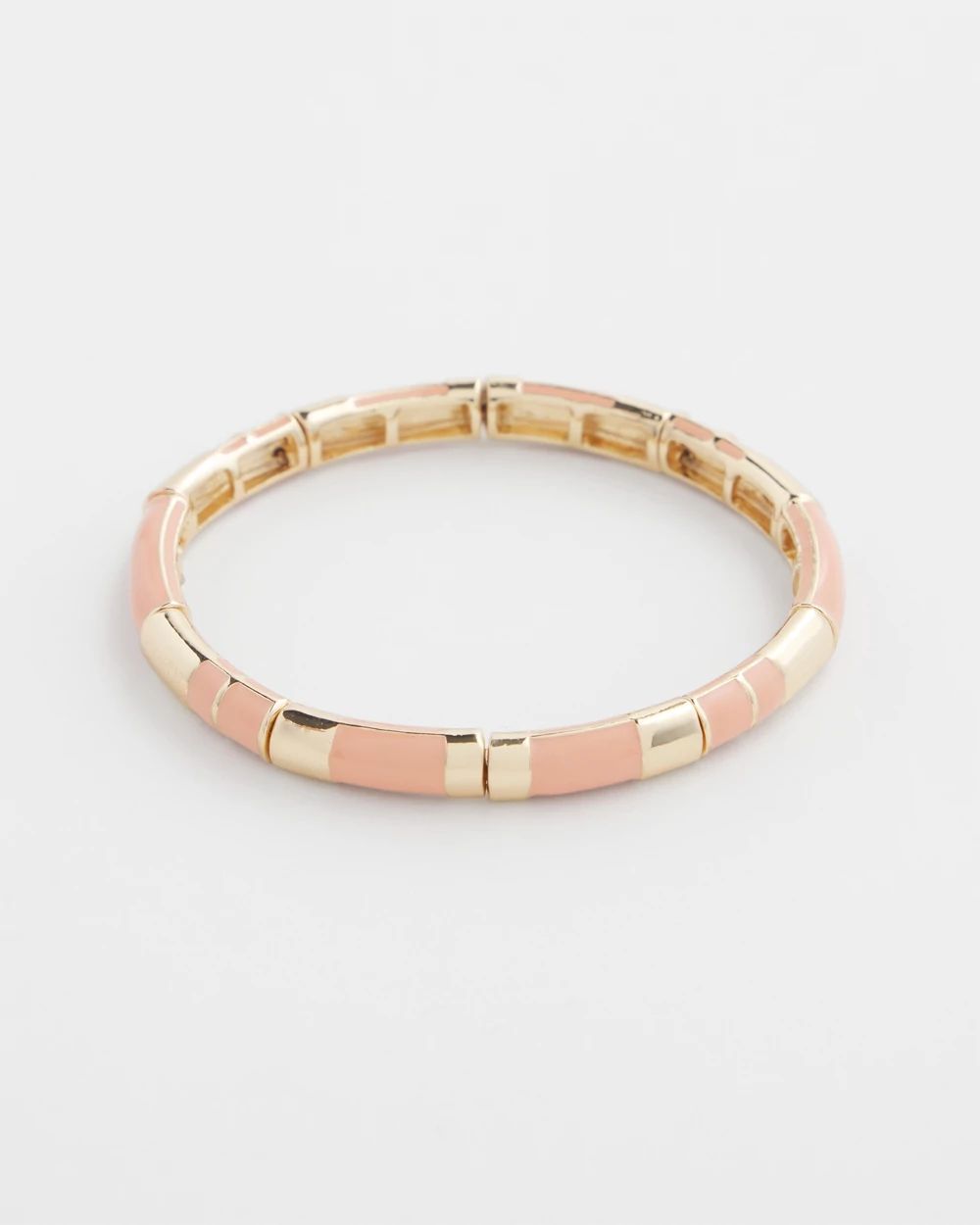 Pink Enamel Stretch Bracelet