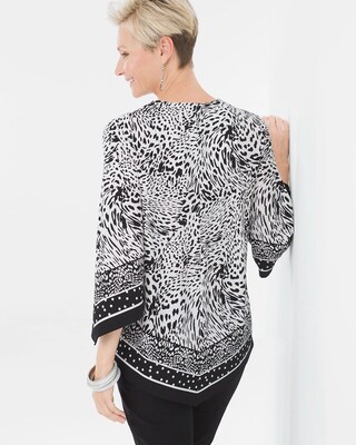 Dotted Animal Asymmetrical-Hem Tunic