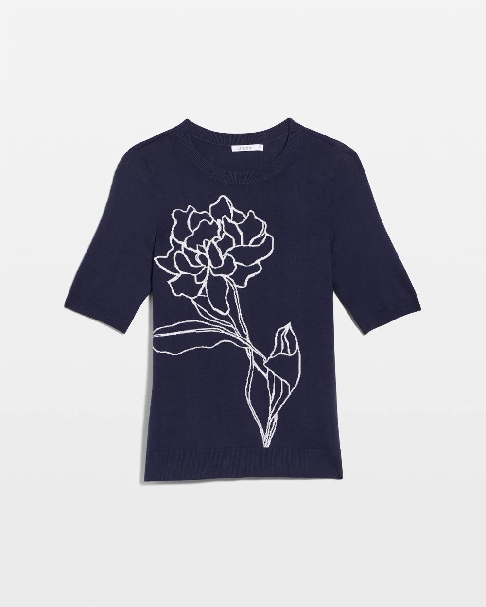 Ella Short-Sleeve Floral Sweater