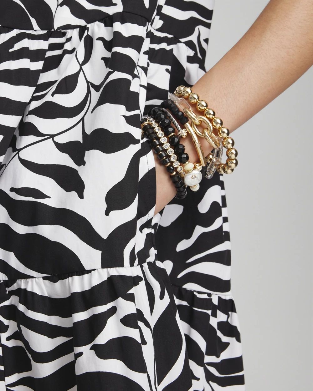 Poplin Palm Print Dress