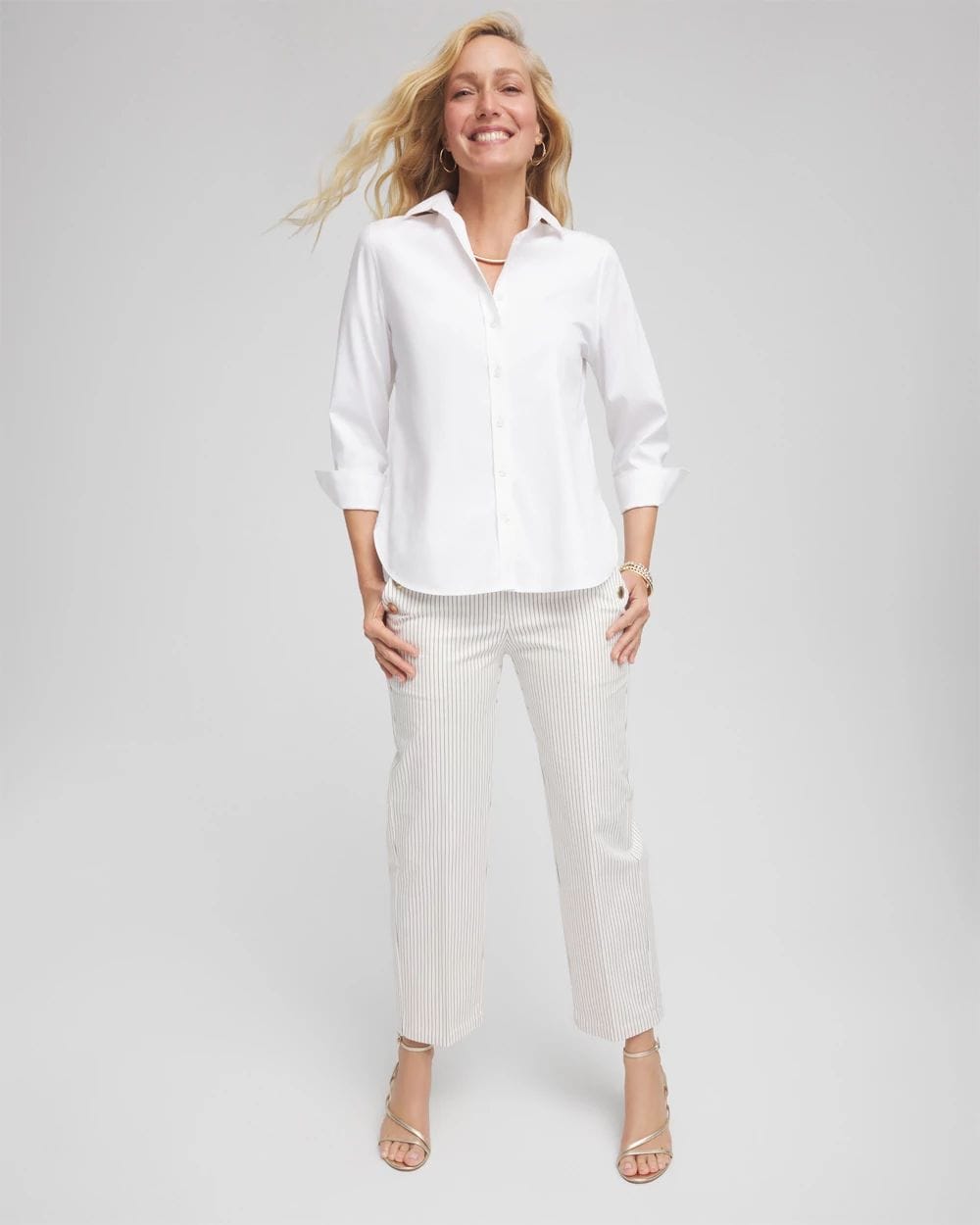 Emme Striped Sailor Straight Crops click to view larger image.