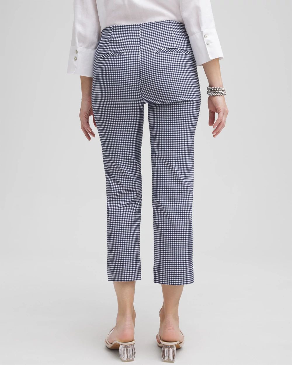 Juliet Gingham Straight Cropped Pants