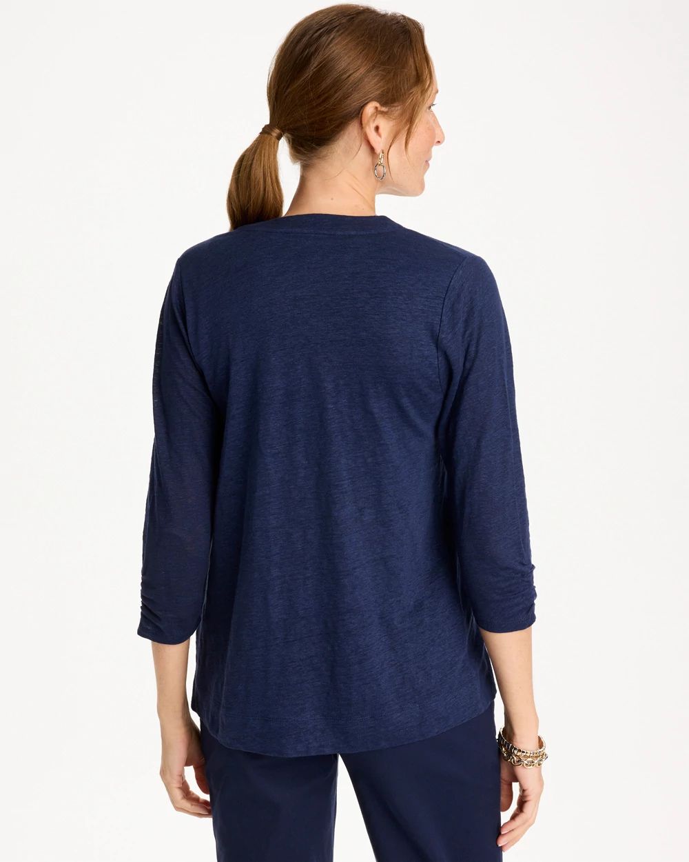 Linen Open Front Cardigan click to view larger image.