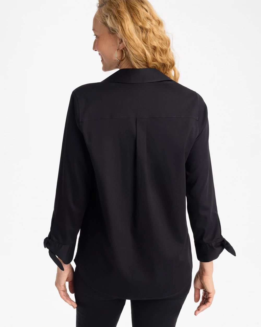 No Iron™ Stretch Tie-Cuff Shirt click to view larger image.