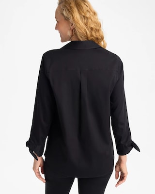No Iron™ Stretch Tie-Cuff Shirt click to view larger image.