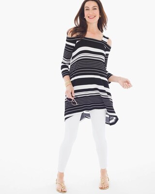 Striped Cold-Shoulder Sharkbite Top