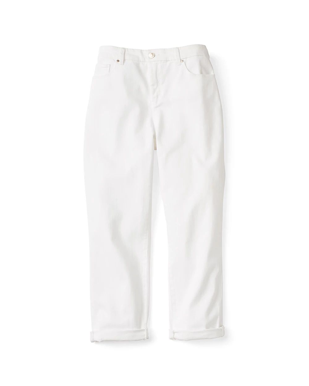 So Slimming No-Stain White Girlfriend Crops
