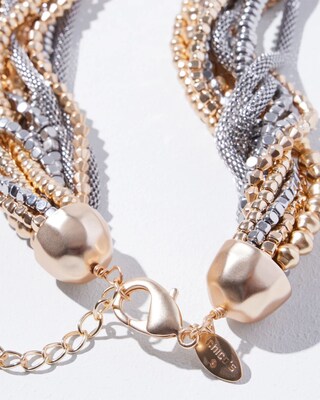 Mixed Metals Multistrand Necklace
