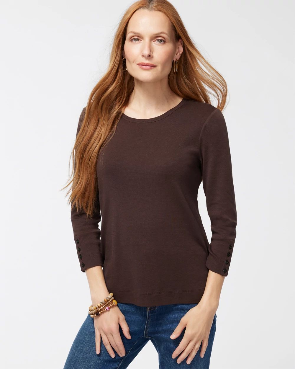 Pima 3/4 Sleeve Everyday Tee
