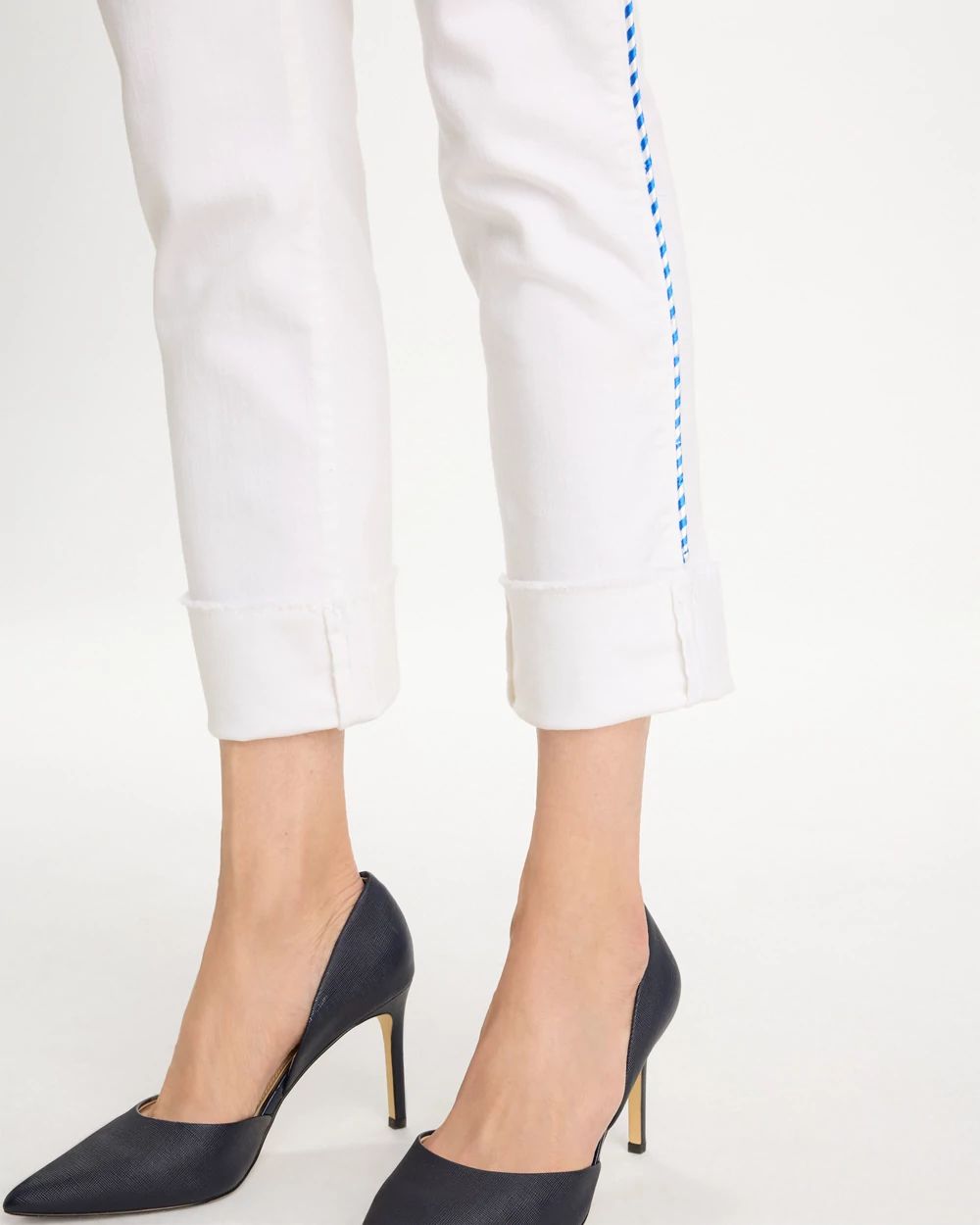 Girlfriend Roll Cuff Crop Jeans