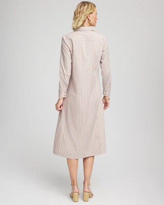 Vanilla Chai Striped Maxi Shirtdress click to view larger image.