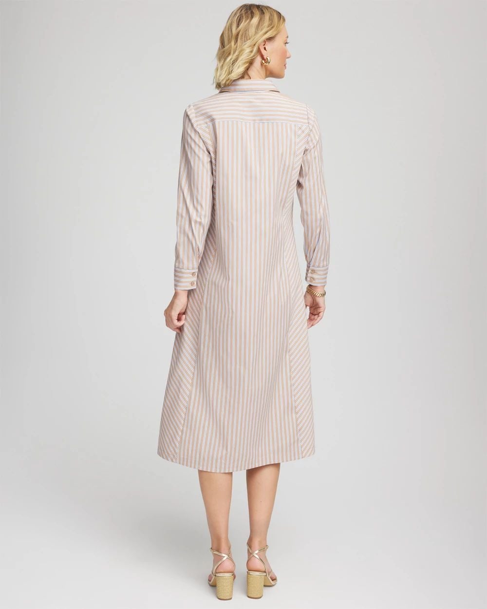 Vanilla Chai Striped Maxi Shirtdress click to view larger image.